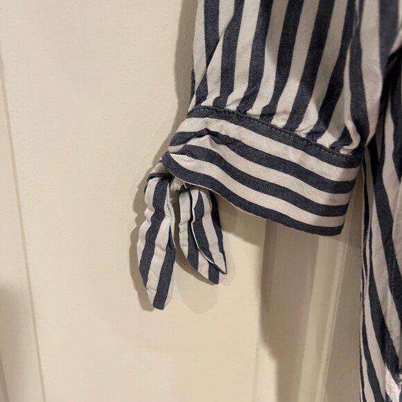 J. Crew Blue/White Striped Pullover Blouse XXS - Picture 2 of 4